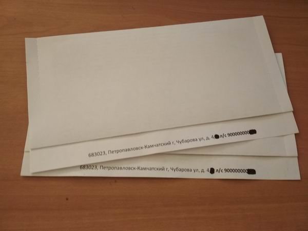 Камчатскэнерго рассылает квитанции в запечатанном виде