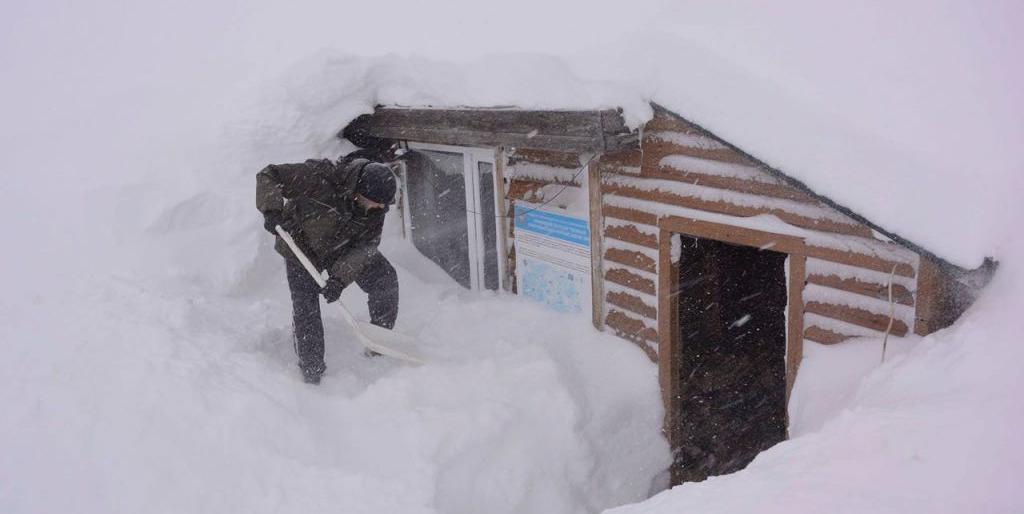 С последствиями мощных снегопадов борются инспекторы Кроноцкого заповедника