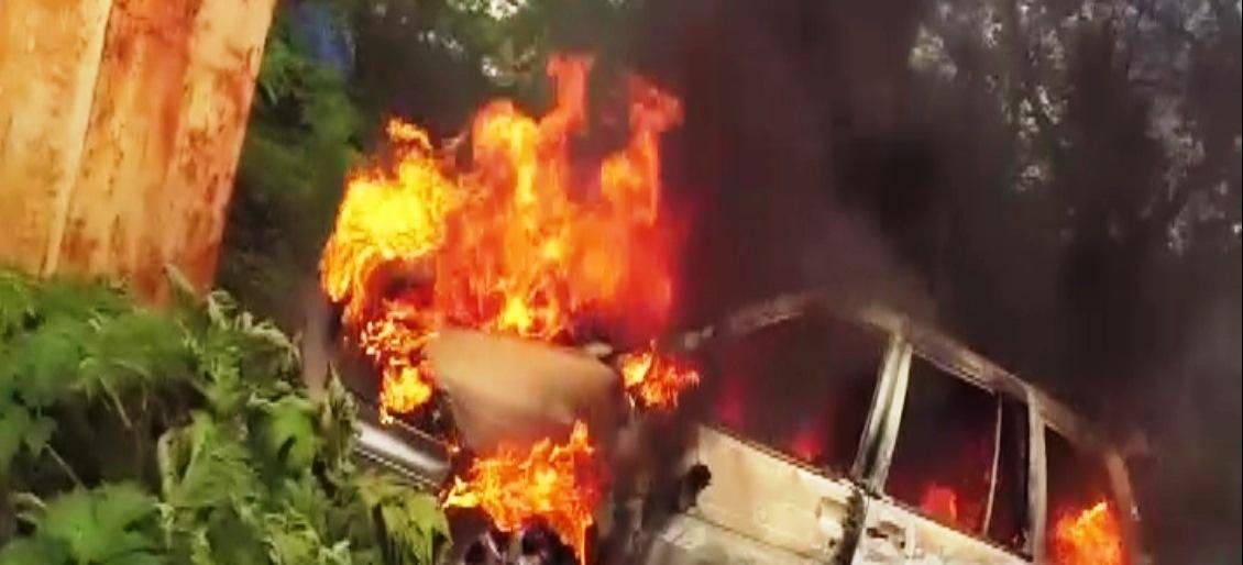 «Nissan Prairie Joy» сгорел в Петропавловске «Nissan Prairie Joy» сгорел в Петропавловске